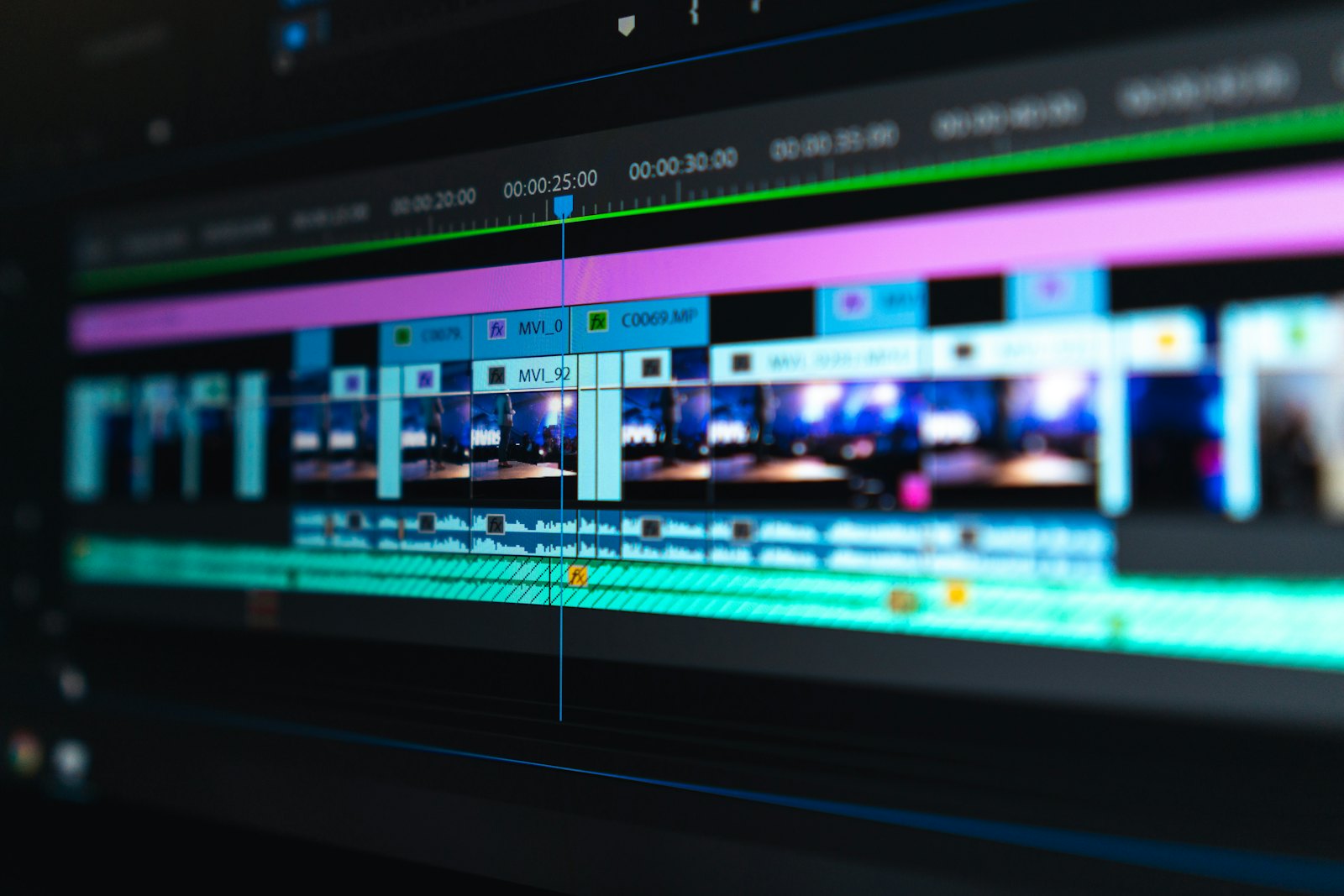 Montažo programos laiko juosta